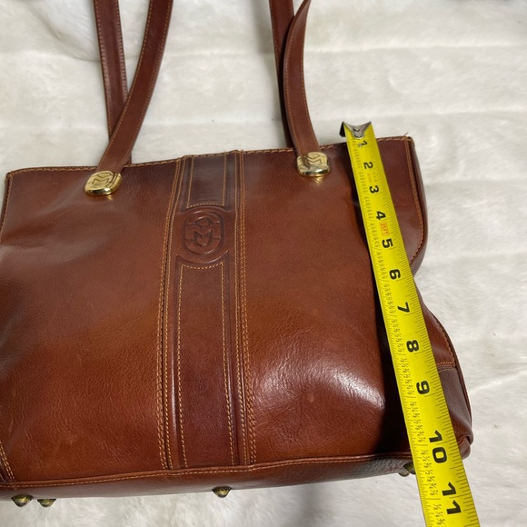 Marino Orlandi Vintage Leather brown Medium shoulder bag with gold tone accents - Picture 10 of 13